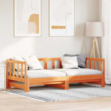 Letto giorno con trundle Marrone cerato 203,5 x 184 x 66 cm
