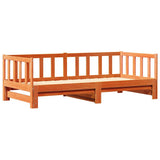 Letto giorno con trundle Marrone cerato 203,5 x 184 x 66 cm