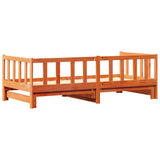 Letto giorno con trundle Marrone cerato 203,5 x 184 x 66 cm
