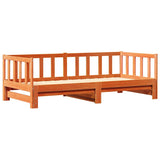 Letto Giorno Estraibile Marrone cerato 193.5 x 184 x 66 cm