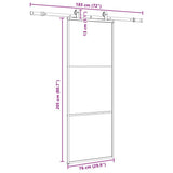 Porta Scorrevole con Ferramenta Nera 76x205 cm in Vetro ESG