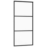 Porta Scorrevole con Ferramenta Nera 90x205 cm in Vetro ESG