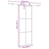 Porta Scorrevole con Ferramenta Nera 76x205 cm in Vetro ESG
