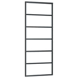 Porta Scorrevole con Ferramenta Nera 76x205 cm in Vetro ESG