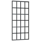 Porta Scorrevole con Ferramenta Nera 90x205 cm in Vetro ESG