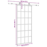 Porta Scorrevole con Ferramenta Nera 90x205 cm in Vetro ESG