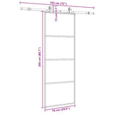Porta Scorrevole con Ferramenta Nera 76x205 cm in Vetro ESG