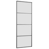 Porta Scorrevole con Ferramenta Nera 76x205 cm in Vetro ESG