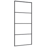 Porta Scorrevole con Ferramenta Nera 90x205 cm in Vetro ESG