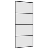 Porta Scorrevole con Ferramenta Nera 90x205 cm in Vetro ESG