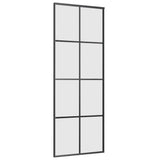 Porta Scorrevole con Ferramenta Nera 76x205 cm in Vetro ESG