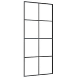 Porta Scorrevole con Ferramenta Nera 90x205 cm in Vetro ESG