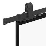 Porta Scorrevole con Ferramenta Nera 90x205 cm in Vetro ESG