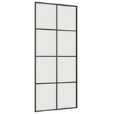 Porta Scorrevole con Ferramenta Nera 90x205 cm in Vetro ESG