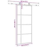 Porta Scorrevole con Ferramenta Nera 90x205 cm in Vetro ESG