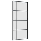 Porta Scorrevole con Ferramenta Nera 90x205 cm in Vetro ESG
