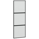 Porta Scorrevole Set Ferramenta Nera 76x205 cm Vetro Temperato