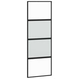 Porta Scorrevole Set Ferramenta Nera 76x205 cm Vetro Temperato