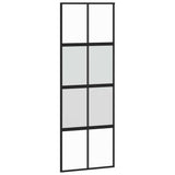Porta Scorrevole Set Ferramenta Nera 76x205 cm Vetro Temperato