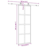 Porta Scorrevole Set Ferramenta Nera 76x205 cm Vetro Temperato
