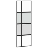 Porta Scorrevole Set Ferramenta Nera 76x205 cm Vetro Temperato