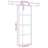 Porta Scorrevole Set Ferramenta Nera 76x205 cm Vetro Temperato