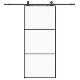 Porta Scorrevole con Ferramenta Nera 90x205 cm in Vetro ESG