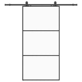 Porta Scorrevole con Ferramenta Nera 102x205 cm in Vetro ESG
