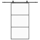 Porta Scorrevole con Ferramenta Nera 102x205 cm in Vetro ESG