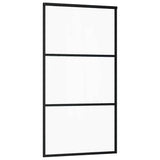 Porta Scorrevole con Ferramenta Nera 102x205 cm in Vetro ESG