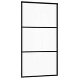 Porta Scorrevole con Ferramenta Nera 102x205 cm in Vetro ESG