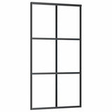 Porta Scorrevole con Ferramenta Nera 102x205 cm in Vetro ESG
