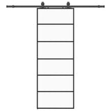 Porta Scorrevole con Ferramenta Nera 76x205 cm in Vetro ESG