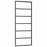 Porta Scorrevole con Ferramenta Nera 76x205 cm in Vetro ESG