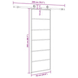 Porta Scorrevole con Ferramenta Nera 76x205 cm in Vetro ESG
