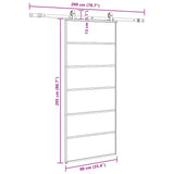 Porta Scorrevole con Ferramenta Nera 90x205 cm in Vetro ESG
