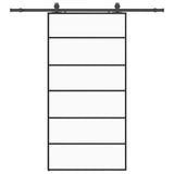 Porta Scorrevole con Ferramenta Nera 102x205 cm in Vetro ESG