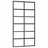 Porta Scorrevole con Ferramenta Nera 102x205 cm in Vetro ESG