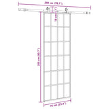 Porta Scorrevole con Ferramenta Nera 76x205 cm in Vetro ESG