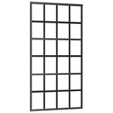 Porta Scorrevole con Ferramenta Nera 102x205 cm in Vetro ESG