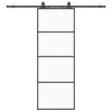 Porta Scorrevole con Ferramenta Nera 76x205 cm in Vetro ESG