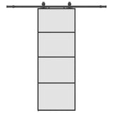 Porta Scorrevole con Ferramenta Nera 76x205 cm in Vetro ESG