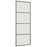 Porta Scorrevole con Ferramenta Nera 76x205 cm in Vetro ESG