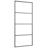 Porta Scorrevole con Ferramenta Nera 90x205 cm in Vetro ESG