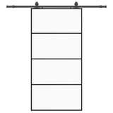 Porta Scorrevole con Ferramenta Nera 102,5x205 cm in Vetro ESG