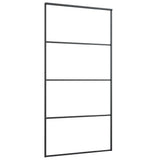 Porta Scorrevole con Ferramenta Nera 102,5x205 cm in Vetro ESG