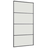 Porta Scorrevole con Ferramenta Nera 102,5x205 cm in Vetro ESG