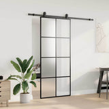 Porta Scorrevole con Ferramenta Nera 90x205 cm in Vetro ESG