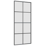 Porta Scorrevole con Ferramenta Nera 90x205 cm in Vetro ESG