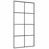 Porta Scorrevole con Ferramenta Nera 102,5x205 cm in Vetro ESG